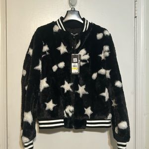 Karl Lagerfeld  a bomb shell jacket. Print is so cute and cozy looking. Size M.